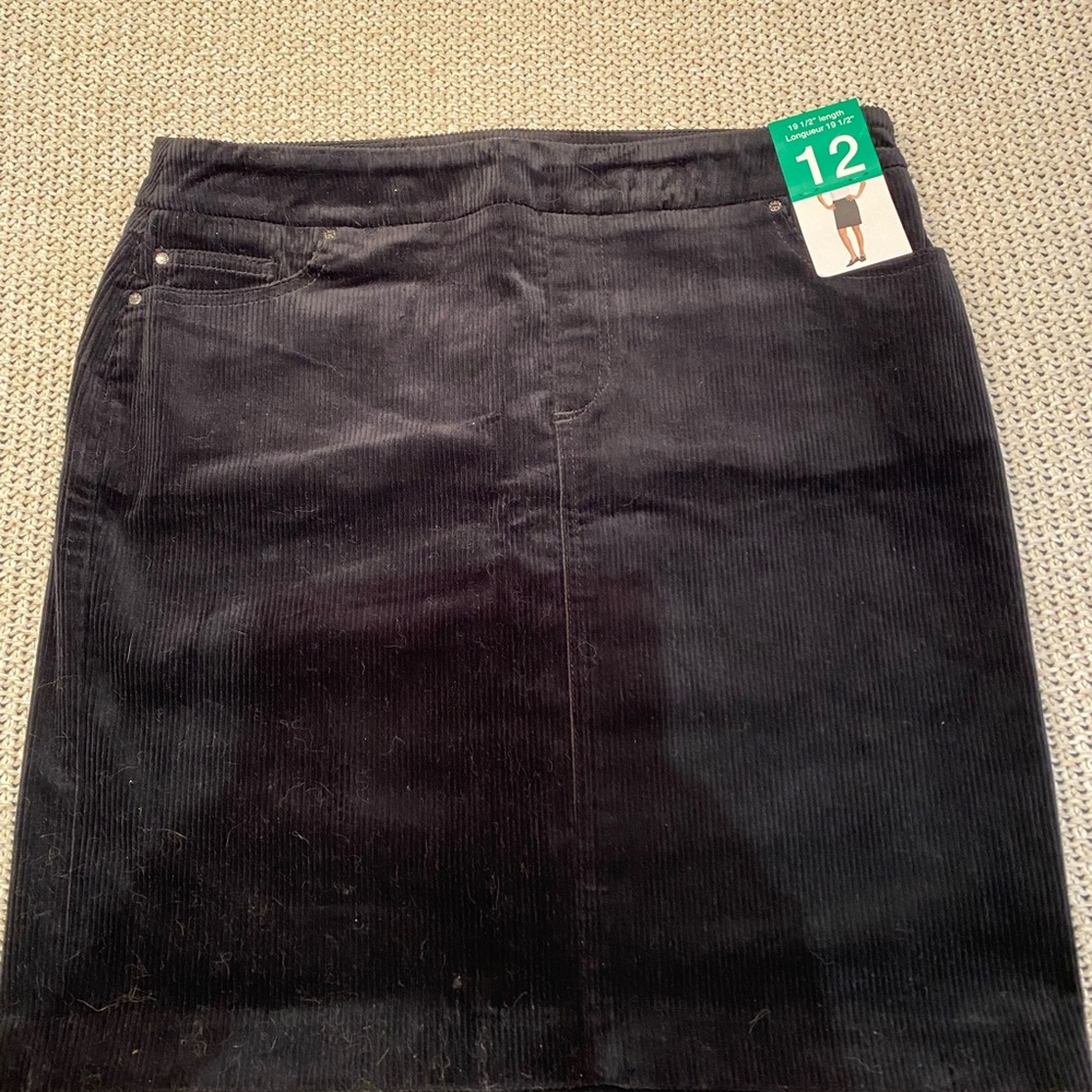 Beautiful black corduroy mini skirt